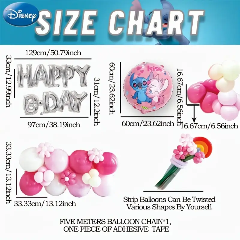 Ballons Stitch - Disney - Lilo et Stitch - 5 pièces - Ballon