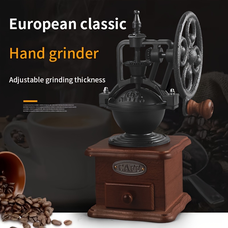 Vintage Manual Coffee Grinder Solid Wood Retro Classic - Temu