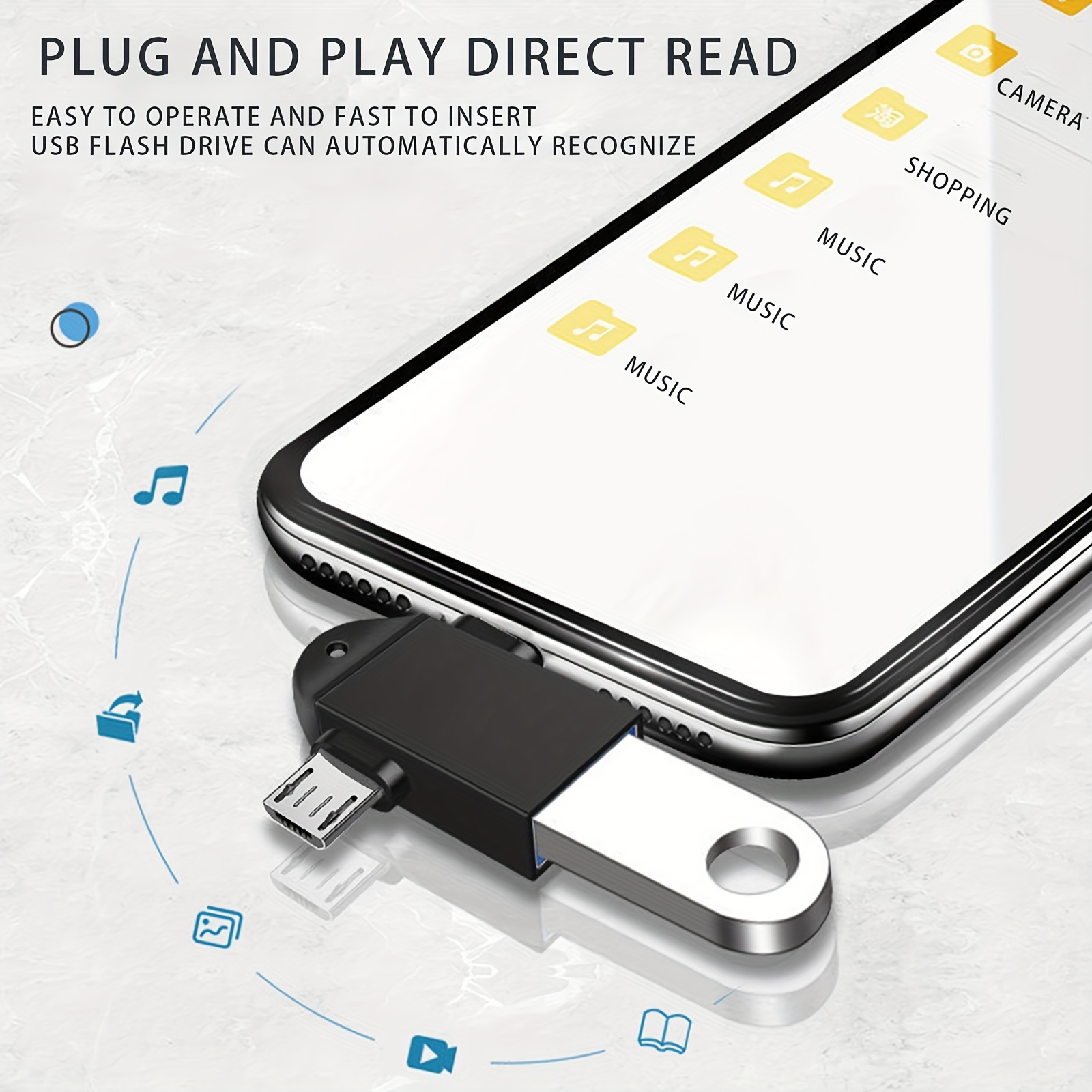 Basesailor Adaptador USB C macho a USB 3.0 hembra, 3 unidades, Thunderbolt  3 a tipo A OTG convertidor para iPhone 15 Pro Max, MacBook, iPad Air 4 5