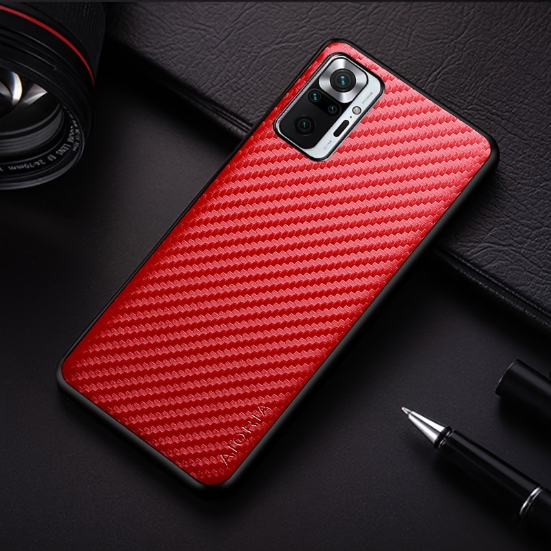 TEMU para Teléfono - Carcasa Delgada Antigolpes de Fibra de Carbono para Xiaomi Redmi Note 10 10S 9 8 Pro, Antideslizante