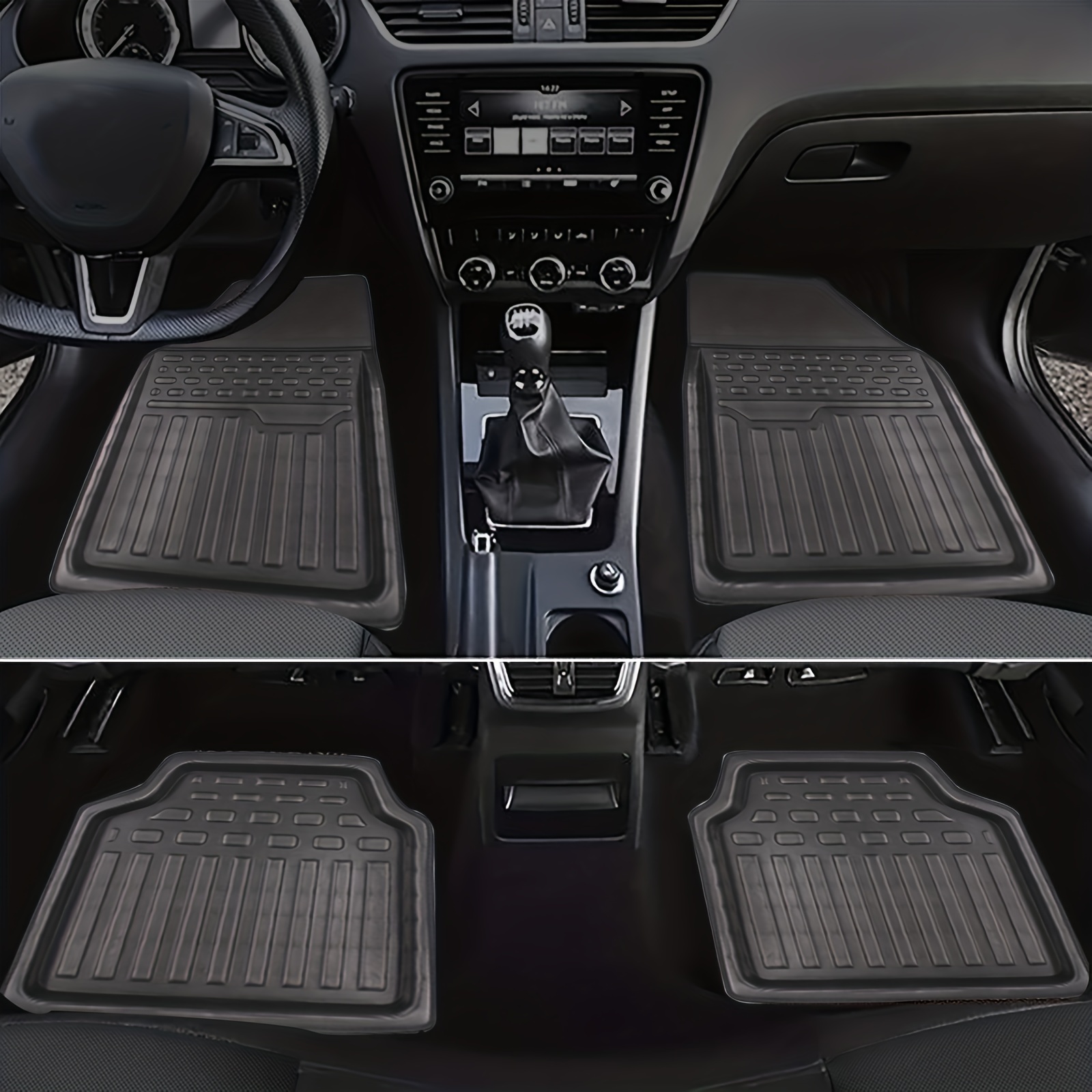Car Floor Mats Universal Waterproof Front And Rear Full Set - Temu