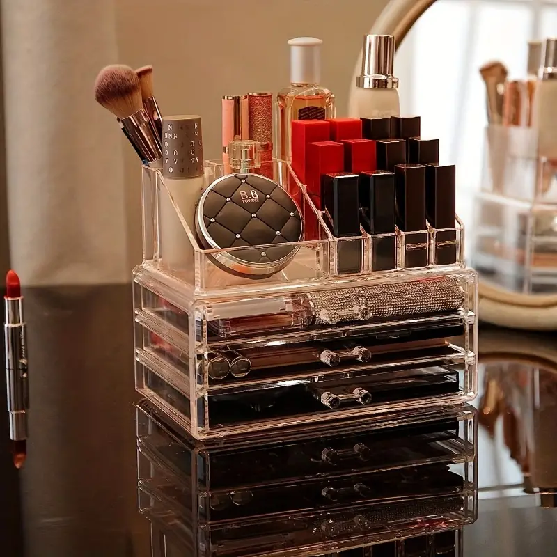 Makeup Storage Box Skin Care Large Transparent Cosmetics - Temu