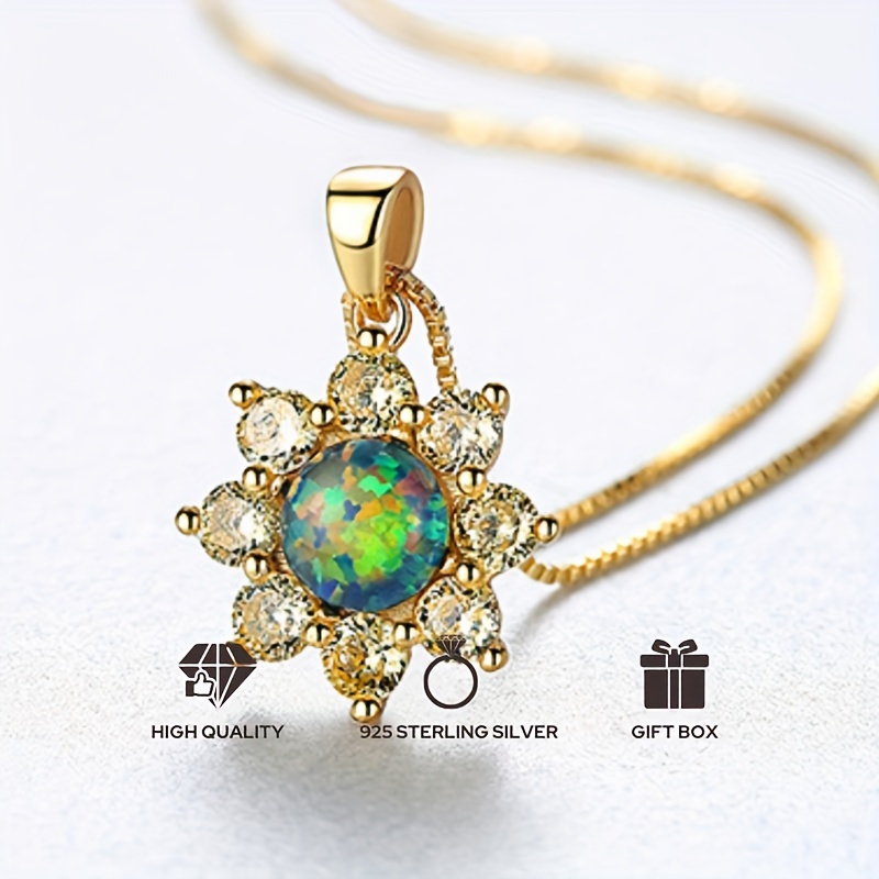 Opal deals sunflower necklace