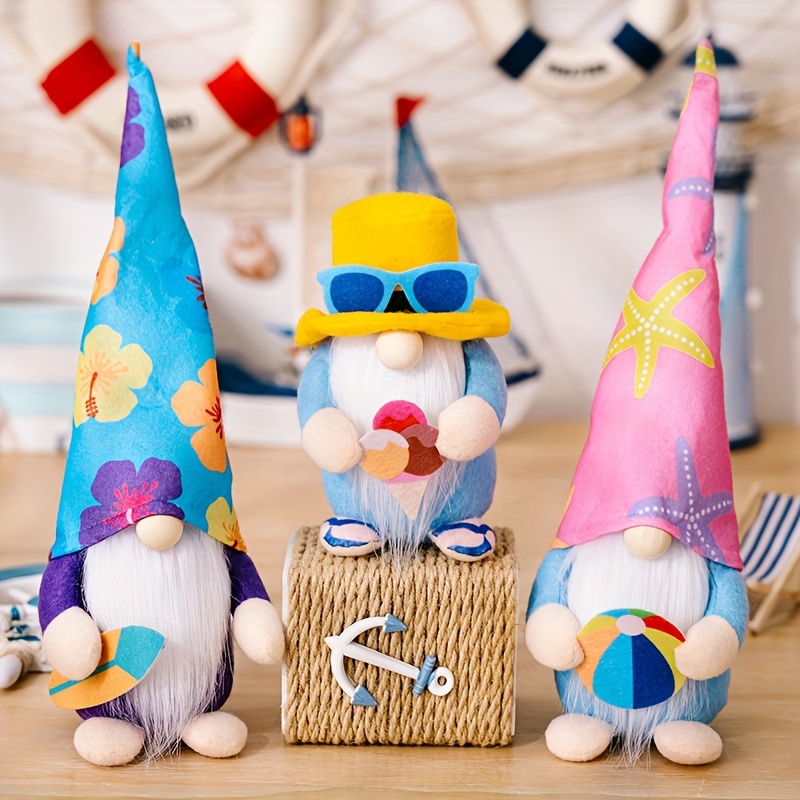 Gehydy Beach Gnomes Plush Spring Summer Decoration Birthday