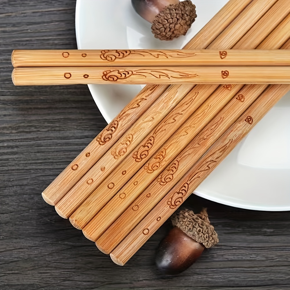 Palillos japoneses para Sushi, madera Natural ecológica, reutilizables,  juego de palillos coreanos para picar comida china