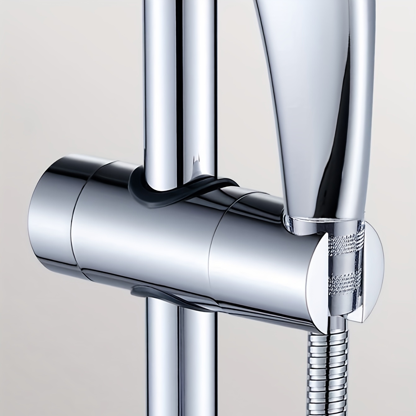 1pc Universal Shower Head Holder With Double Hooks For Slide Bar,  Adjustable Shower Holder Bracket Set For 18-25mm Shower Rod, Powerful  Replacement Sh