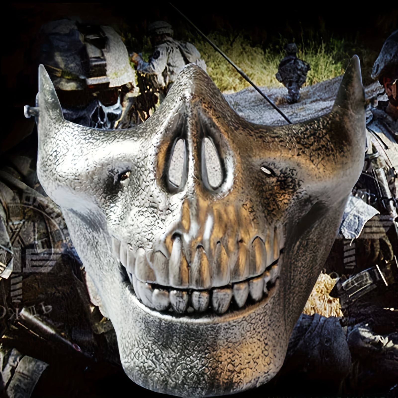 2pcs Punk Style Half Face Skull Mask Halloween Cosplay Costume Props