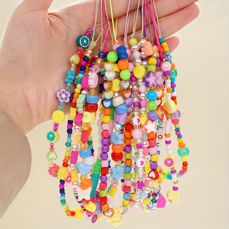 Phone Charm Crystal Beads Lanyard Mobile Telephone Chains - Temu