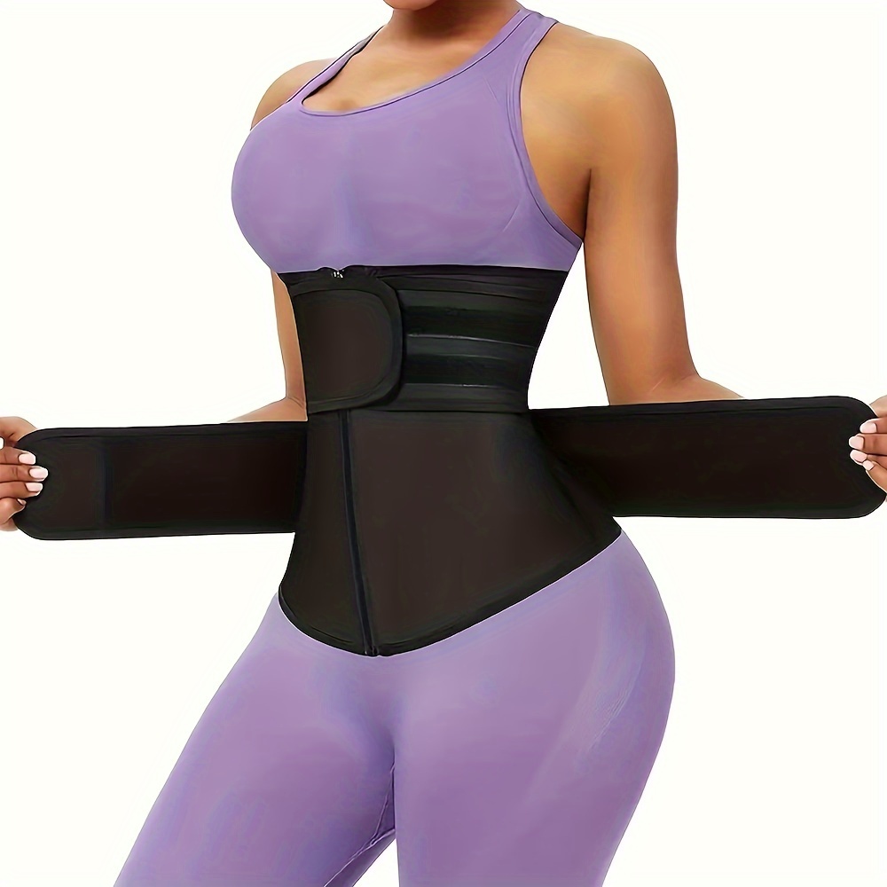 Waist Trainer For Women Plus Size Two Belts Neoprene Workout Corset Waist  Cincher Trimmer With Zipper