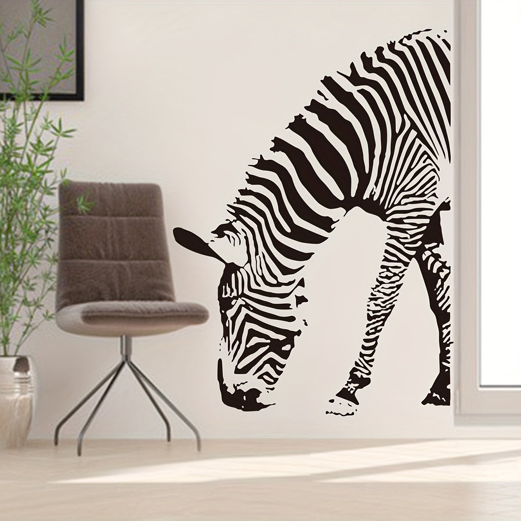

1 Pc, Black And White Striped Zebra Scrub Sticker, Af095 Cross-border Fixed Manufacturing, Living Room Bedroom Background Wall Decoration Wall Sticker, 15.7in*22in