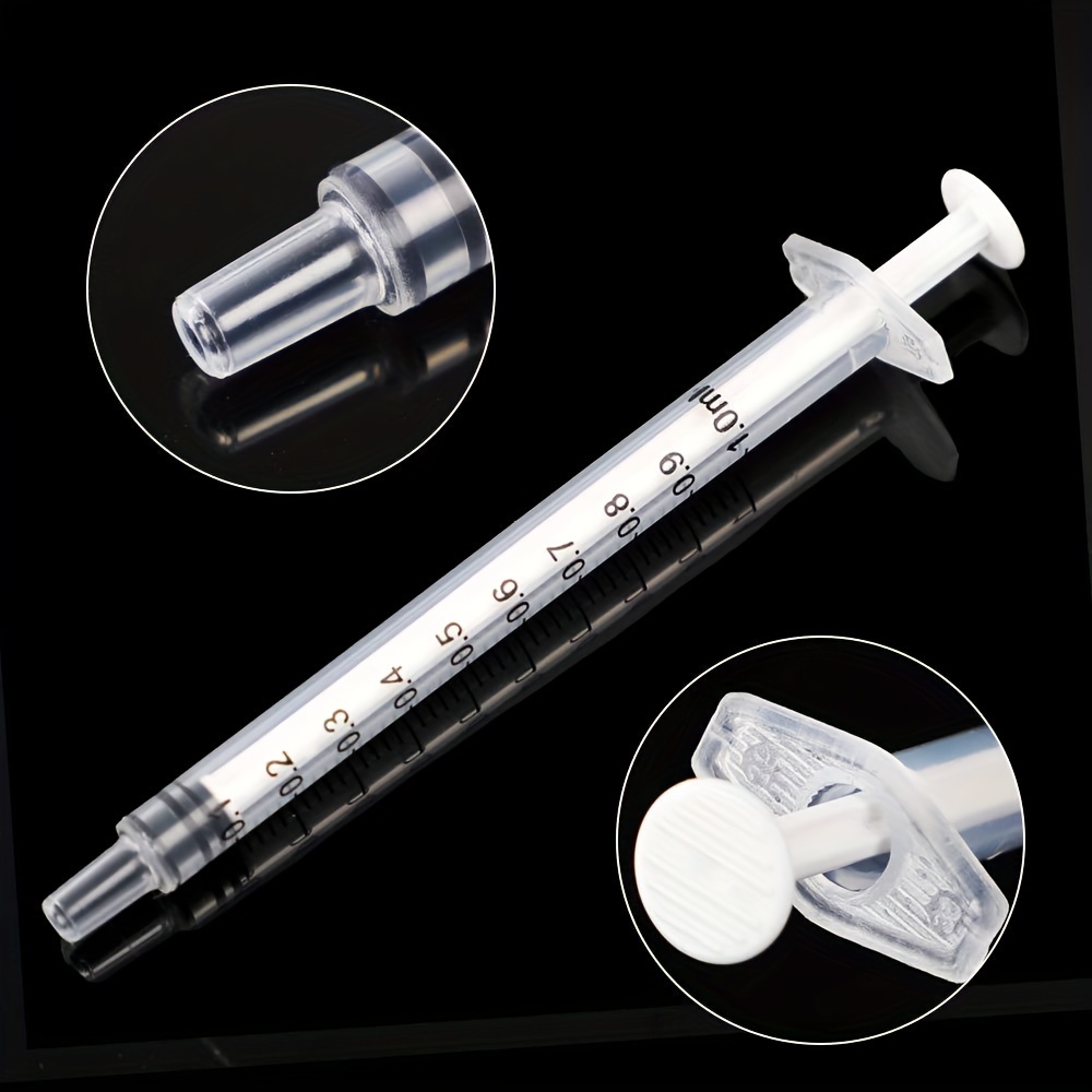 DEPEPE 120pcs 1ml Luer Slip Tip Syringe With Caps, Without Needle, For Pet Feeding And Industrial Use