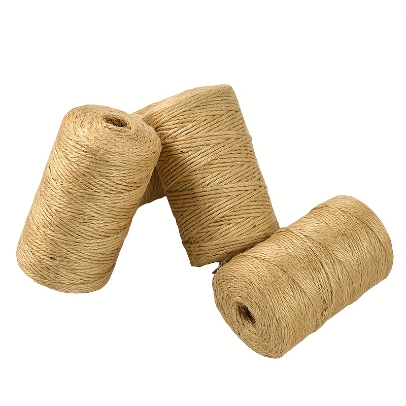 Relaxdays Cuerda de Yute de 1 mm, 2 Rollos de 500 m cada uno,  Biodegradable, Manualidades, Jardín, Embalaje, Natural