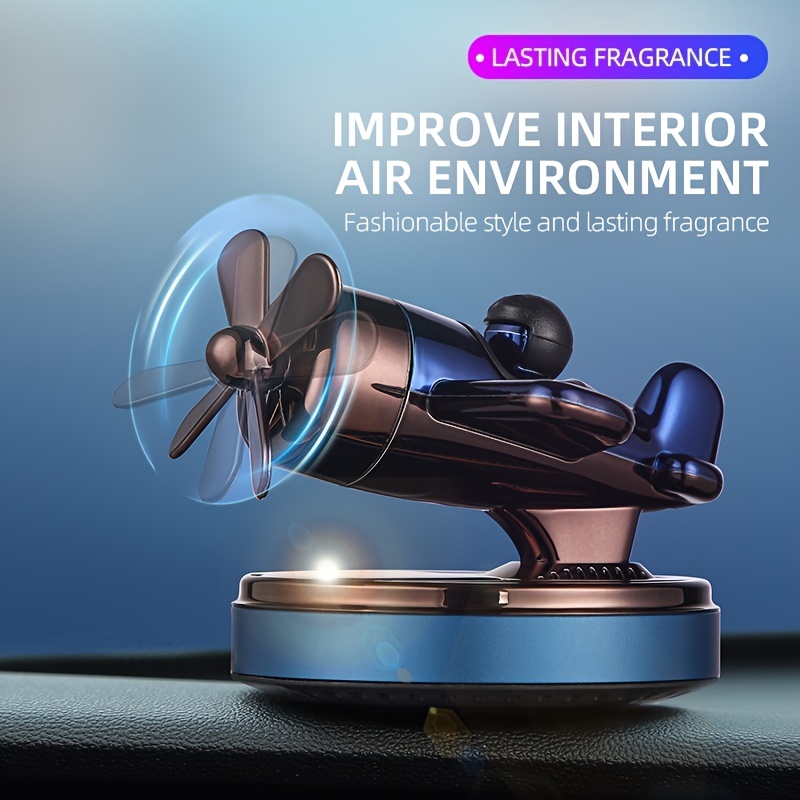 Fancemot Helicopter Car Air Fresheners Rotating Solar Car Fresheners  Airplane Car Perfume (Osmanthus & Vanilla)