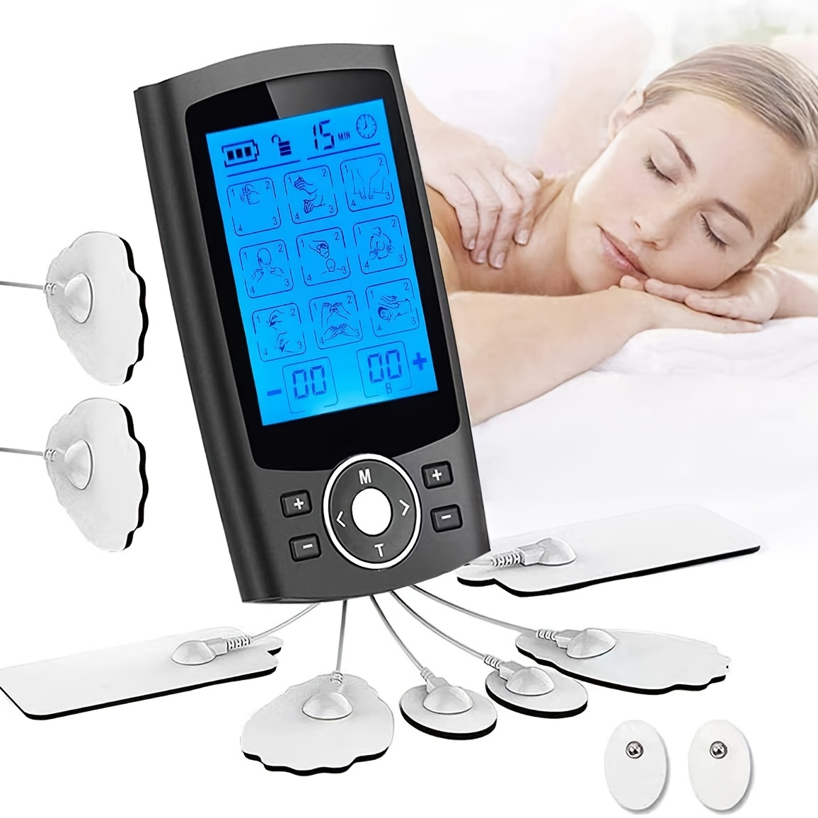 24 Modes Tens Unit Muscle Stimulator Machine Pulse Massager Therapy Pain  Relief