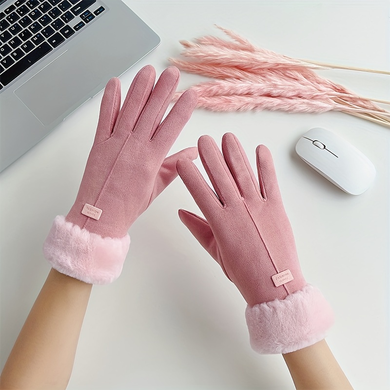 Windproof Sherpa Lined Winter Hand Gloves Women Warm Stylist - Temu