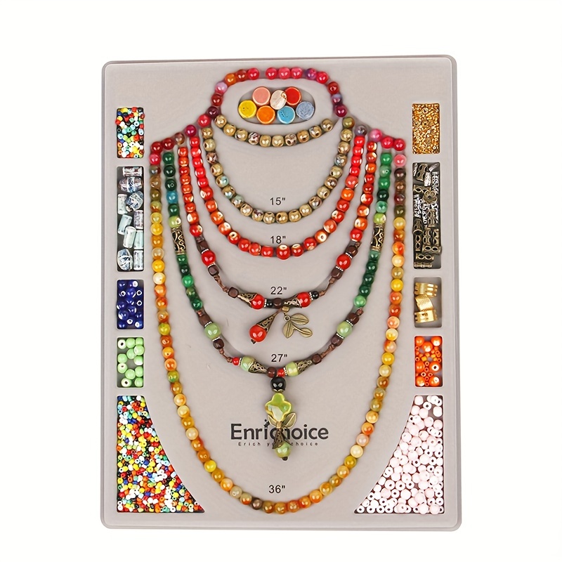 Bead board, bracelet measurement board - Beading board for jewelry bracelet  making kit for adults. Beading tray for bead kit. Necklace, handmade