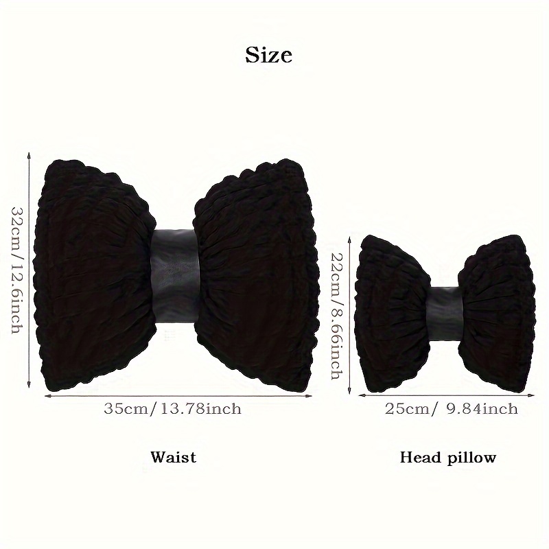 Bowknot Car Headrest Pillow Neck Pillow Back Waist Pillow Seat Back Cushion