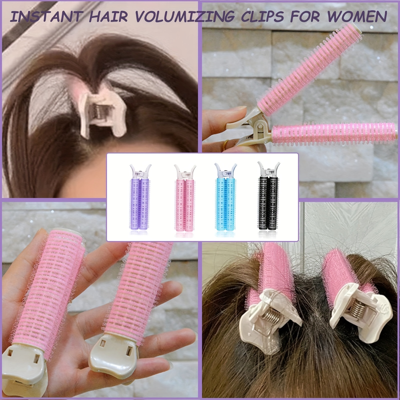 4PCS Colorful Fluffy Hair Clip for Braid Women's Head Accessory