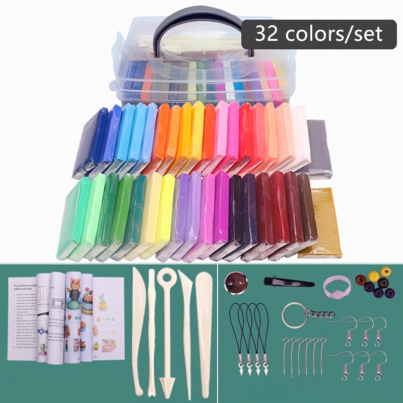 24/32 Colors Material Package Tool Set, Kids Color Clay DIY Set, Air Drying  Clay Set, Modeling Foam Clay With Sculpting Tools, Soft And Ultra Light