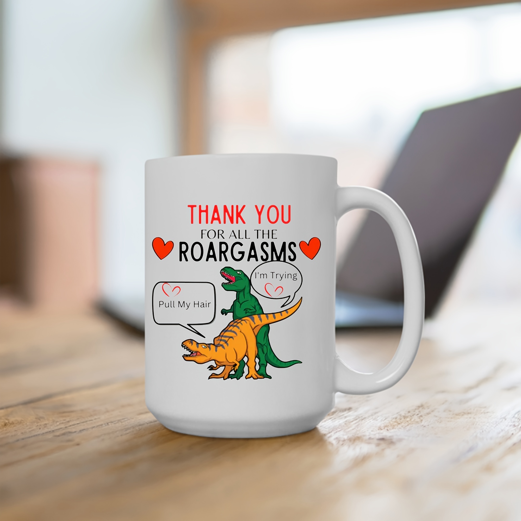 Mamasaurus Floral Mug Funny Dinosaur Mothers Day Coffee Cup - 11oz 