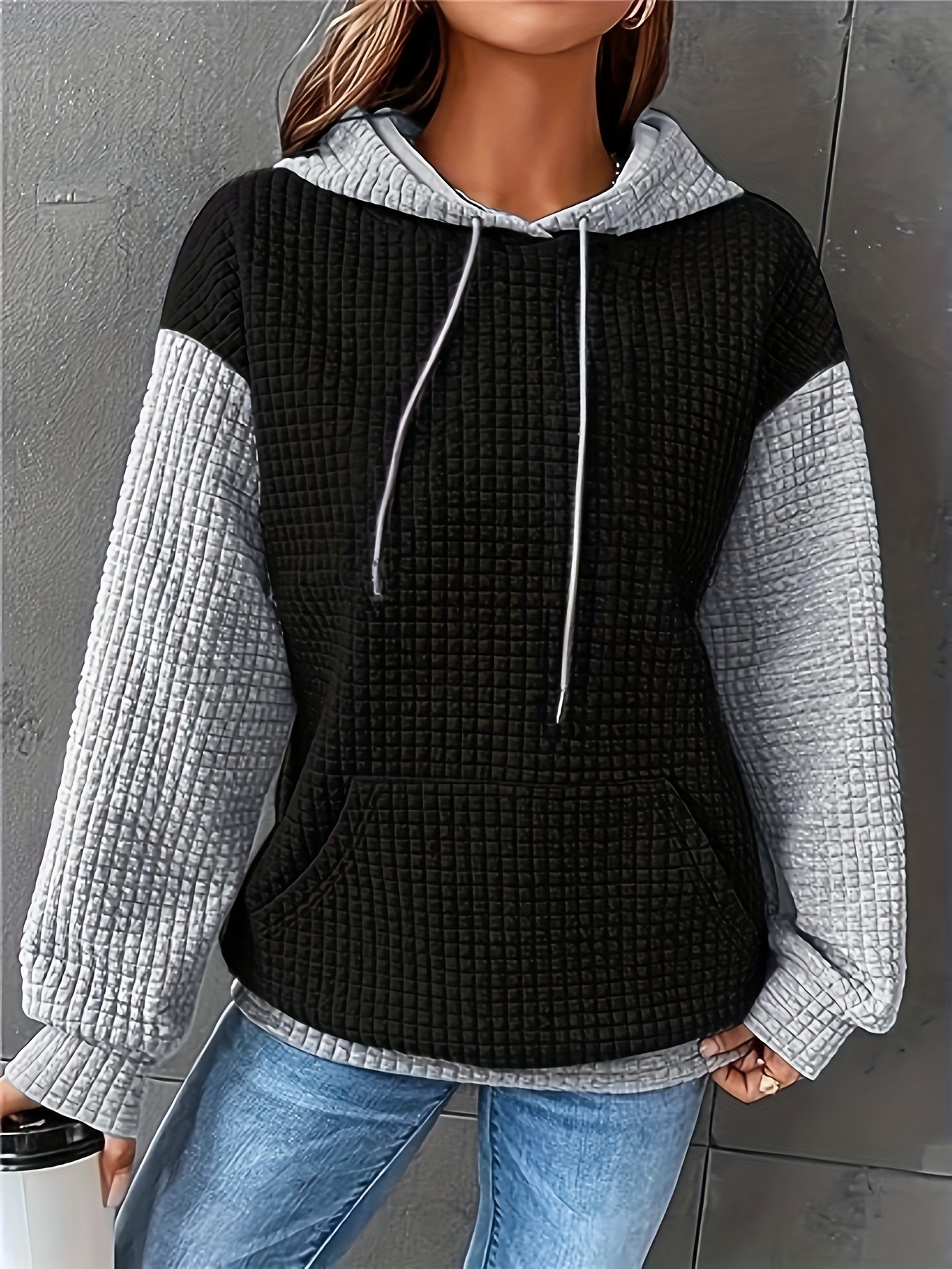 VEKDONE Waffle Hoodie Sweatshirts for Women 2024 Clearance SLAINTE Clover  Graphic Pullover with Pockets Casual Long Sleeve Drawstring Hooded Blouse  Black M 