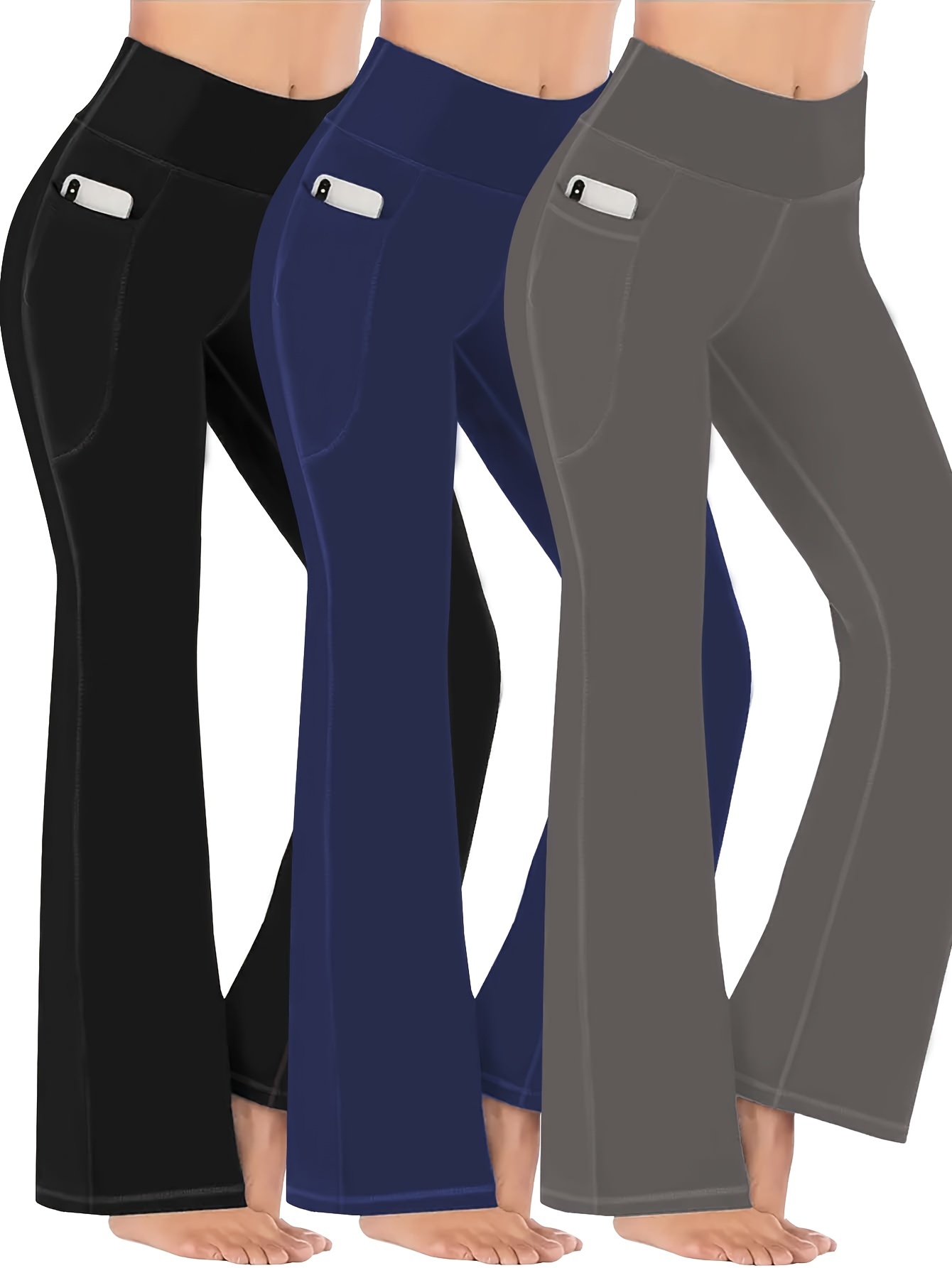 Iuga Womens Leggings Pants Medium Black Full Length Yoga Workout
