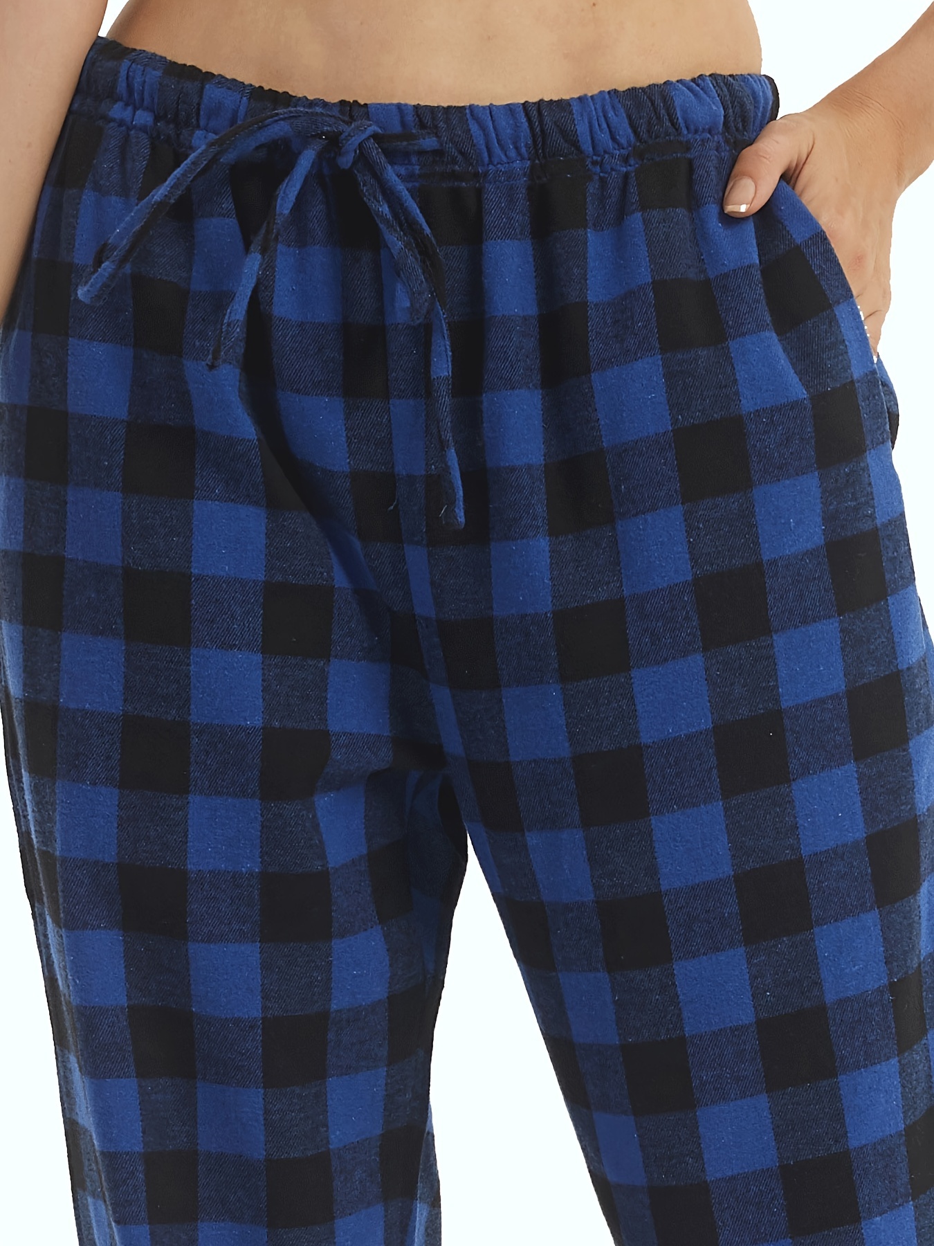 2pcs Plaid Lounge Pants Casual & Soft Drawstring Elastic Waistband Pants