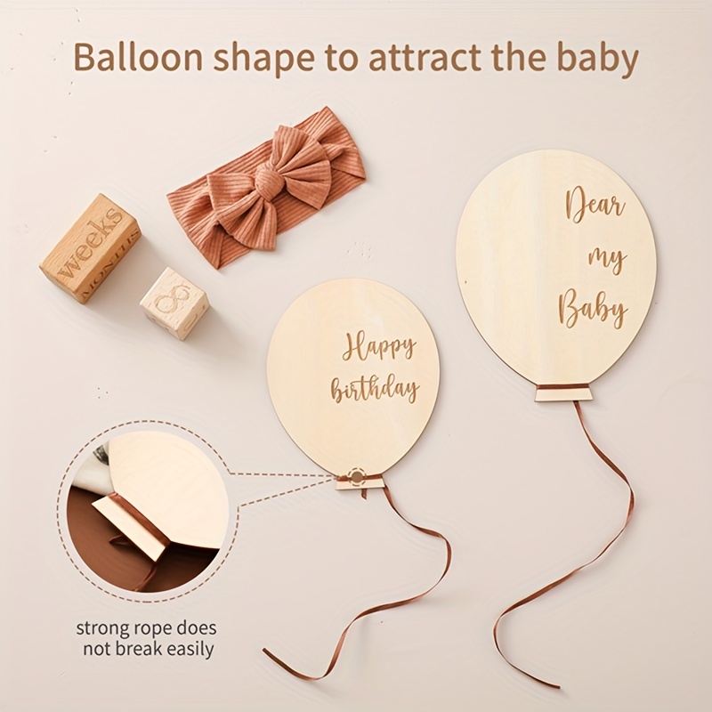 arjetas mensuales de madera para bebés de doble cara discos de
