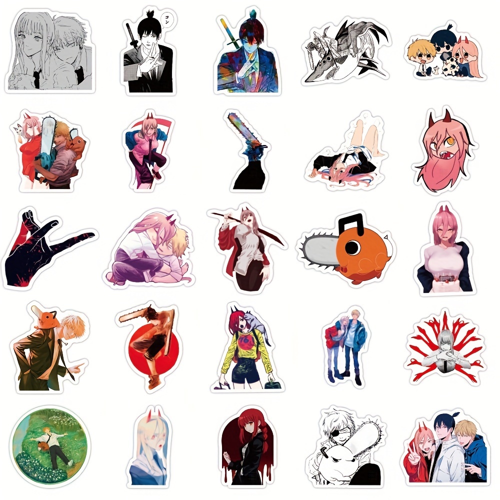 Anime Chainsaw Man Series Doodle Waterproof Stickers Diy Creative