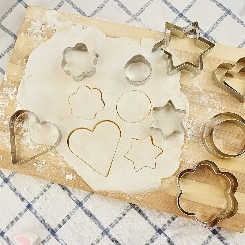 Mini Cookie Cutter Shapes Set - 30 Small Molds to Cut Out Pastry Dough, Pie  Crust & Fruit - Tiny Stainless Steel Metal Stamps Star Flower Round Heart
