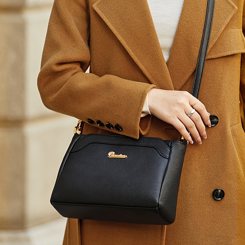 Elegant Tote Bag, Women's Trendy Flap Handbag, Casual Zipper Shoulder Bag  For Work - Temu