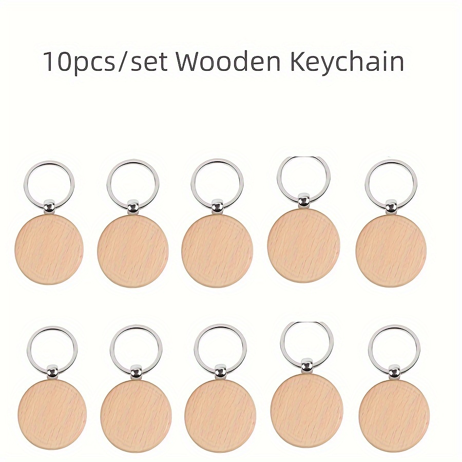 Wooden Keychain Accessories, Blank Round Wooden Keychain