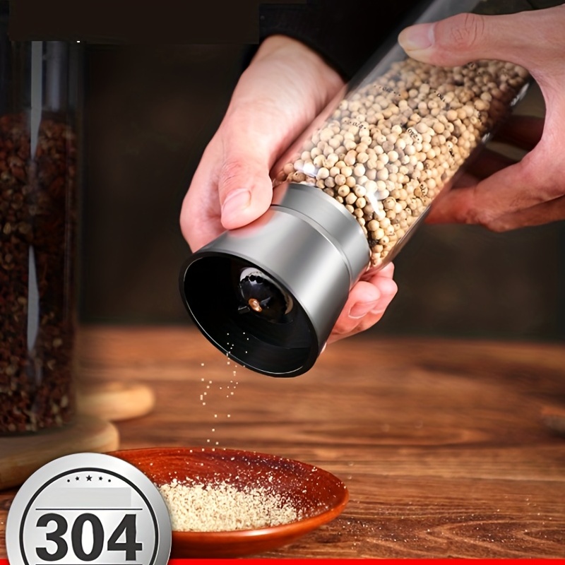 1pc Black Pepper Powder Pepper and Salt Seasoning Bottle Glass