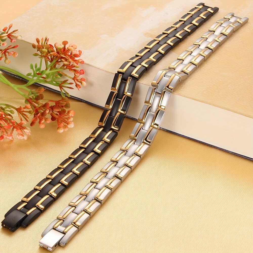 Titanium magnetic clearance therapy bracelet