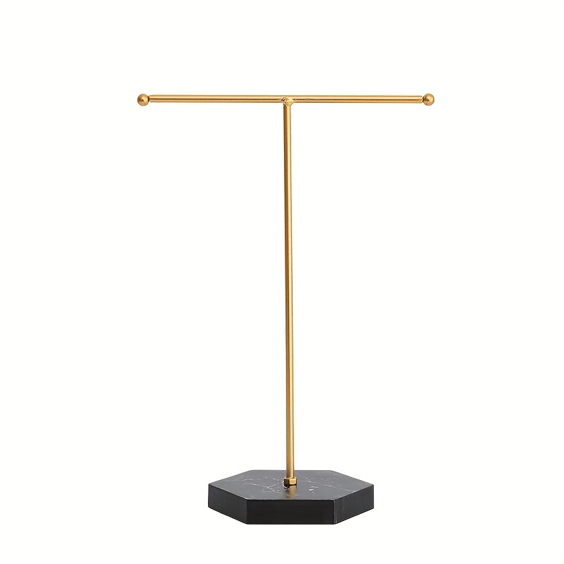 Classic Golden T Shaped Jewelry Accessories Storage Rack