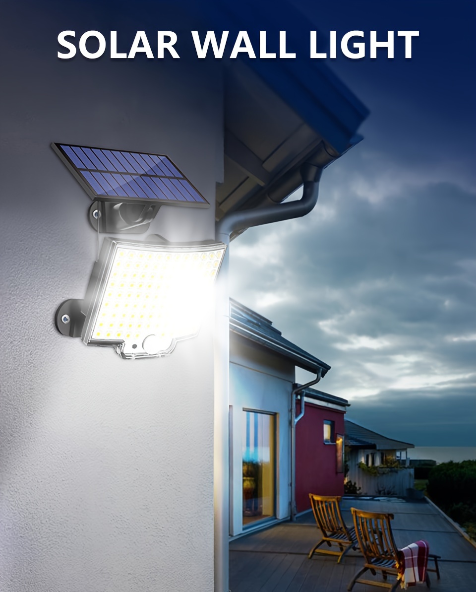 Acheter Lumière solaire extérieure 106 LED Super lumineux capteur de mouvement  solaire forte puissance LED lampe murale de jardin IP65 étanche 4 Modes de  fonctionnement