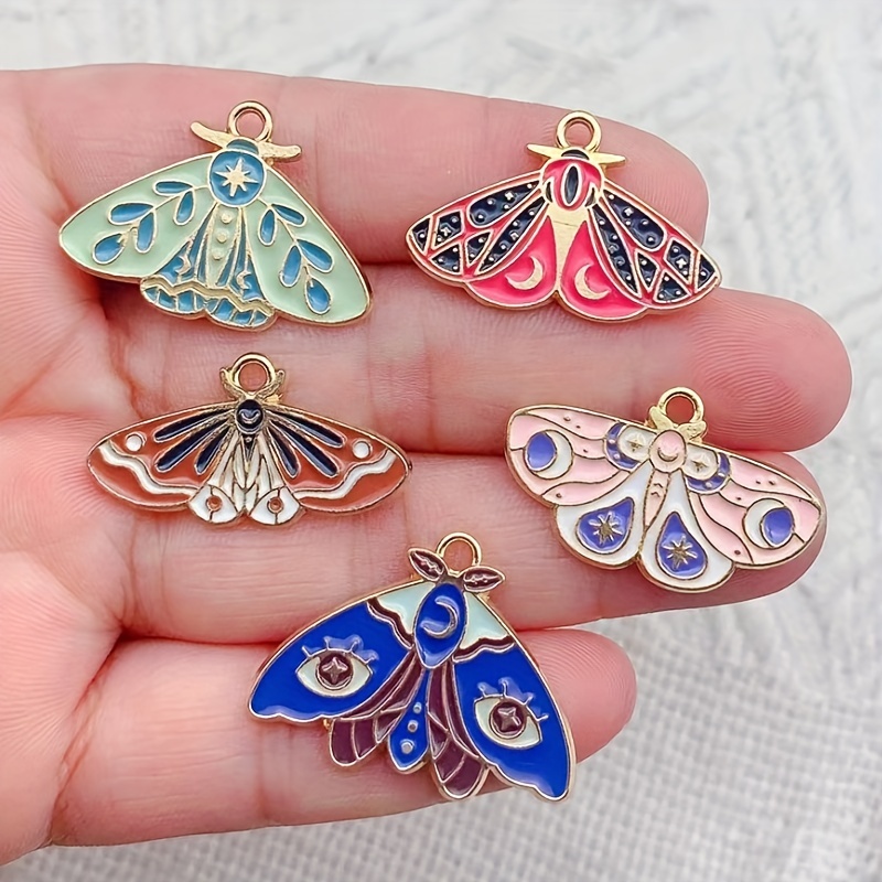 Mixed 10pcs 8 Colors Cute Enamel Charms For Jewelry Making