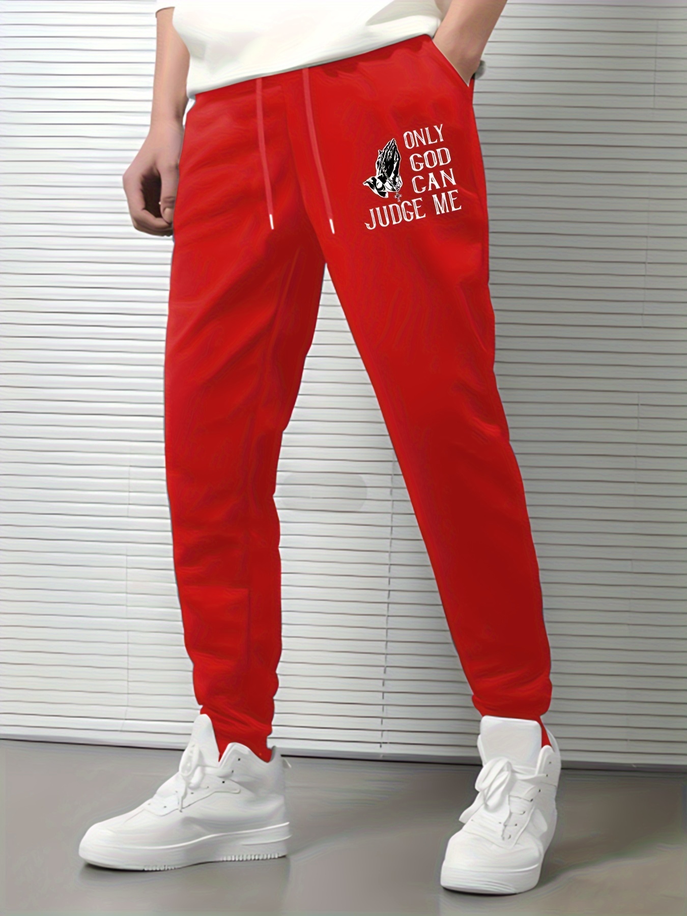 Blessed Print Men's Trendy Comfy Sweatpants Casual Slightly - Temu