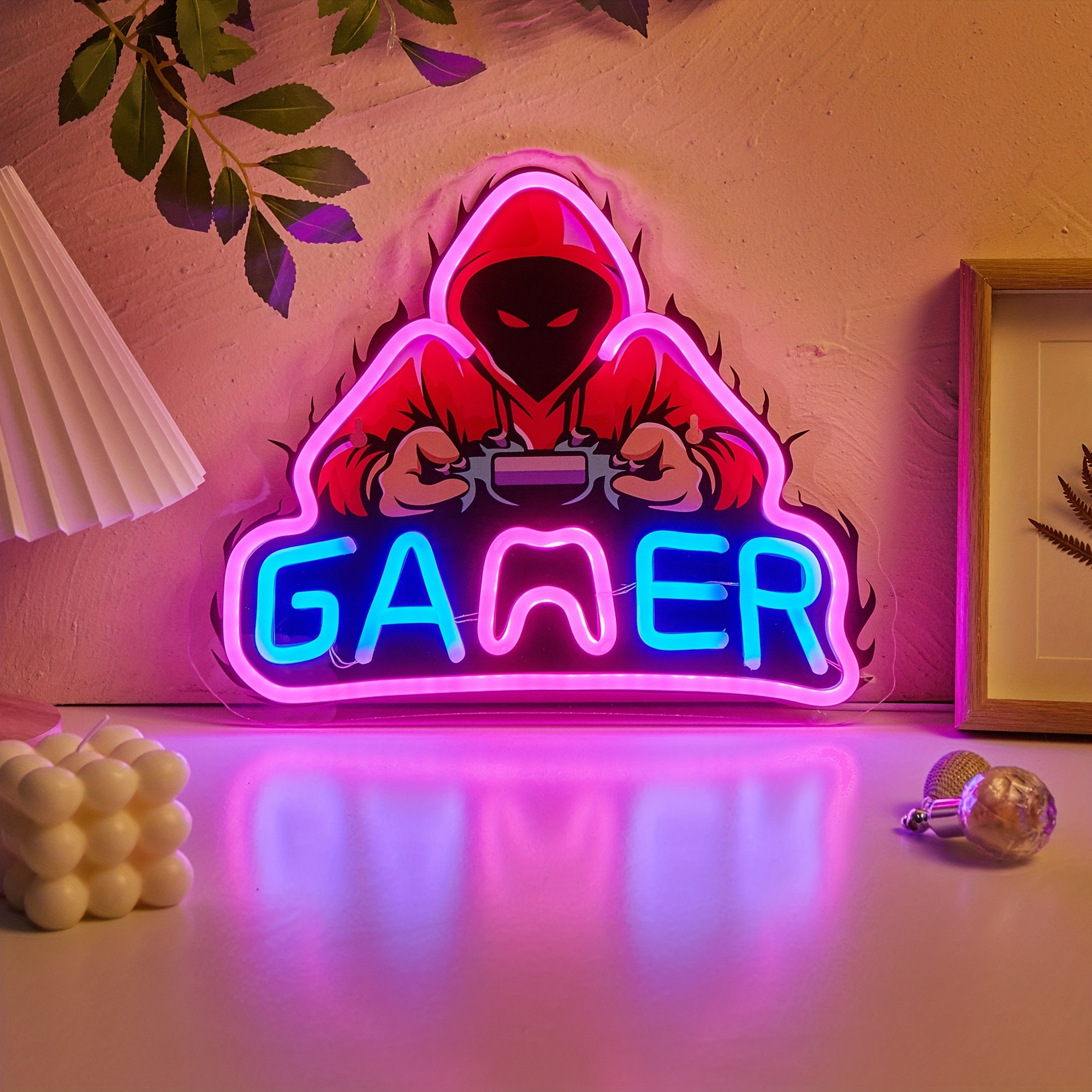 LED Game Neon Sign Personalized Gamer Metal Sign Wall Art Lamp Custom Name  Gamer Night Lights with 7 Colors Home Decor Gamer Sign for Teen Boys Game