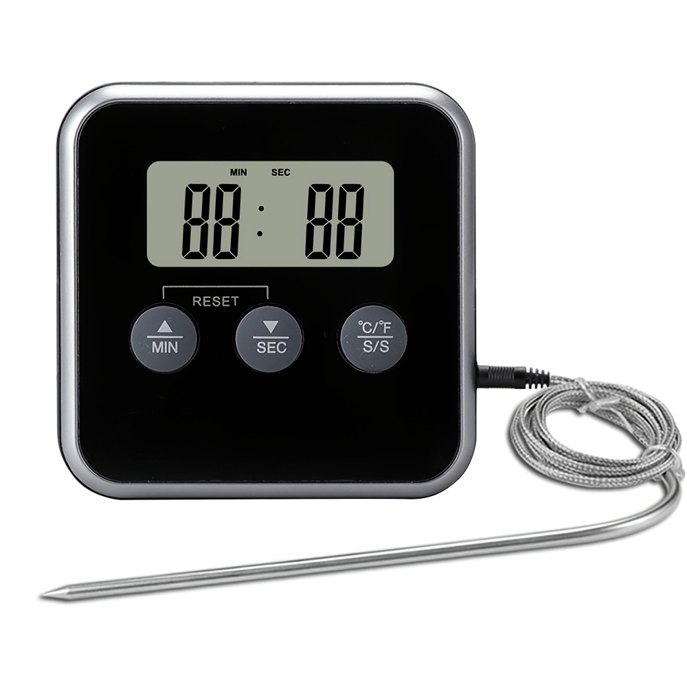 Digital Food Thermometer Temperature Meter Timer Meat Probe For