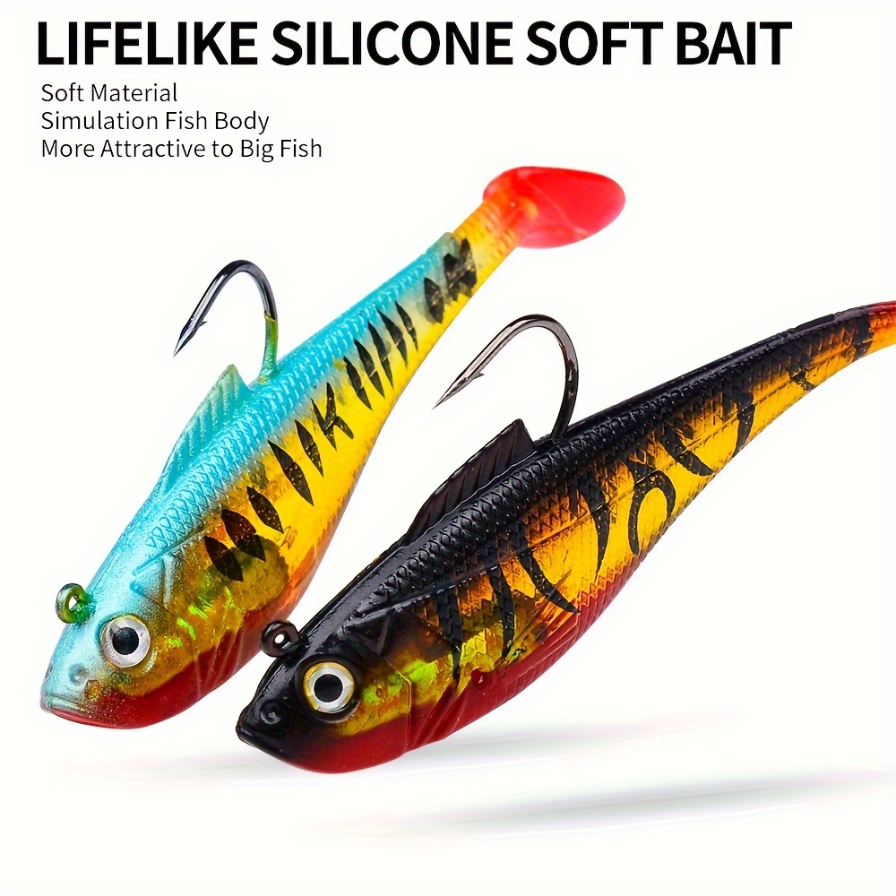 Fishing Lures, Treble Hooks Silicone Material Soft Baits for
