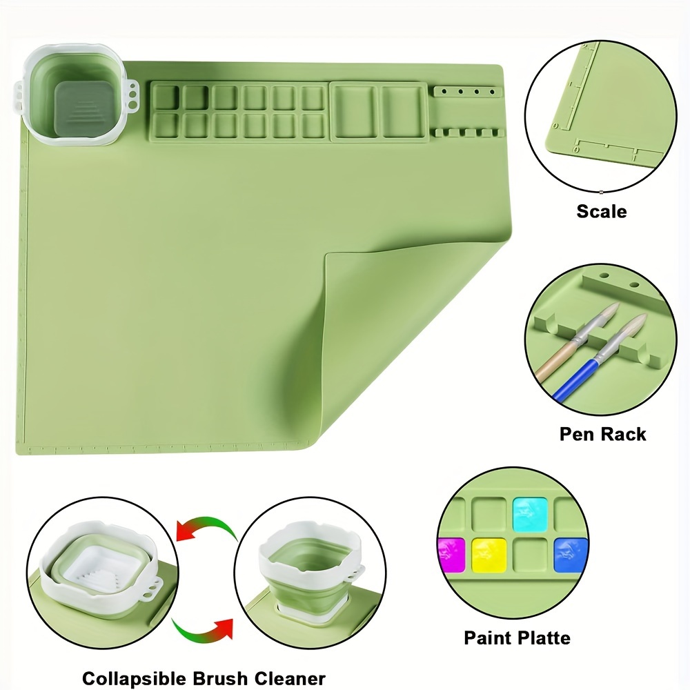 Silicone Painting Mat Silicone Art Mat With Water Cup For - Temu