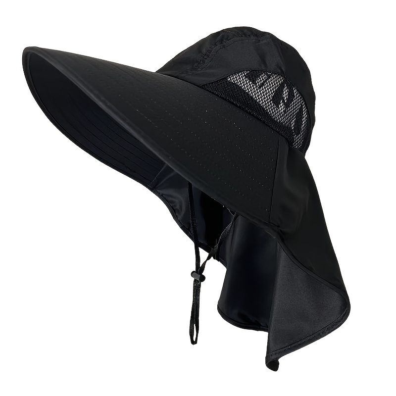 Uv Resistant Wide Brim Unisex Sun Hat Face Protection Neck - Temu Canada