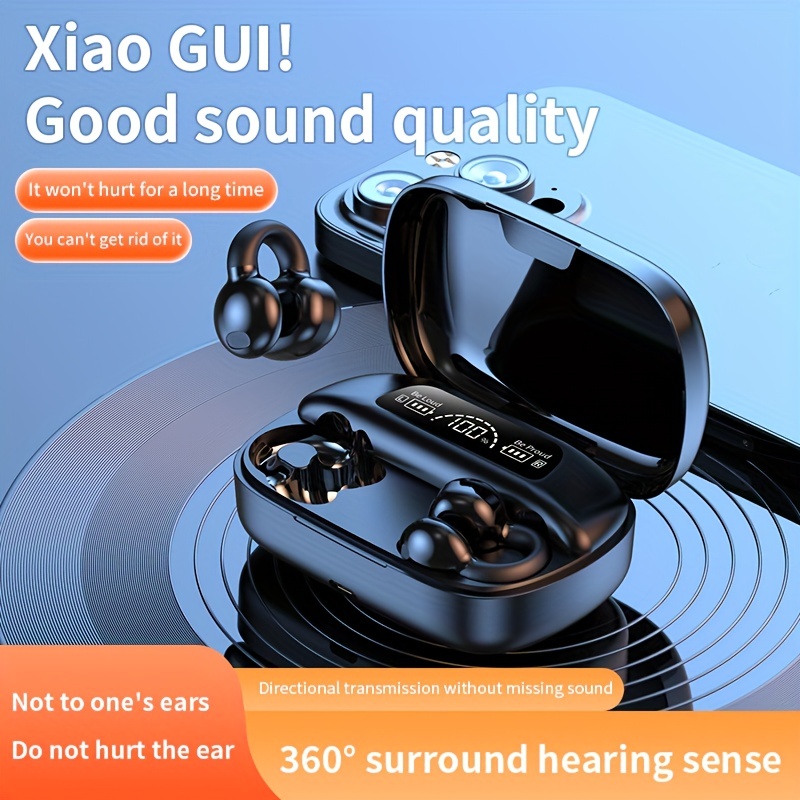 Auriculares de oreja abierta, conducción de aire, auriculares Bluetooth con  micrófono, 8 horas de reproducción, IPX6 impermeable auriculares