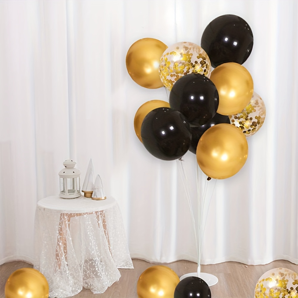 Paquete de 60 globos dorados + globos de confeti dorados con cinta