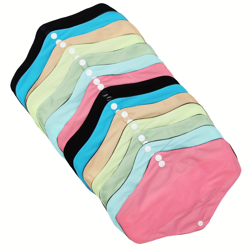 5pcs/10pcs Random Color Reusable Menstrual Pads, Bamboo Cloth Pads For  Heavy Flow Large Sanitary Pads Set With Wings For Women, Washable Overnight  Clo