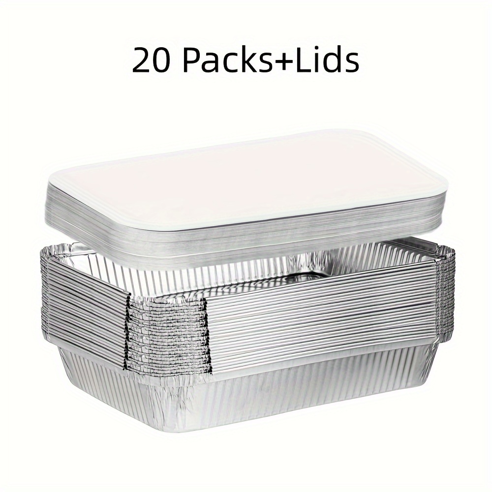 20pcs 1lb Bandejas Aluminio Tapas Contenedores Alimentos - Temu Chile