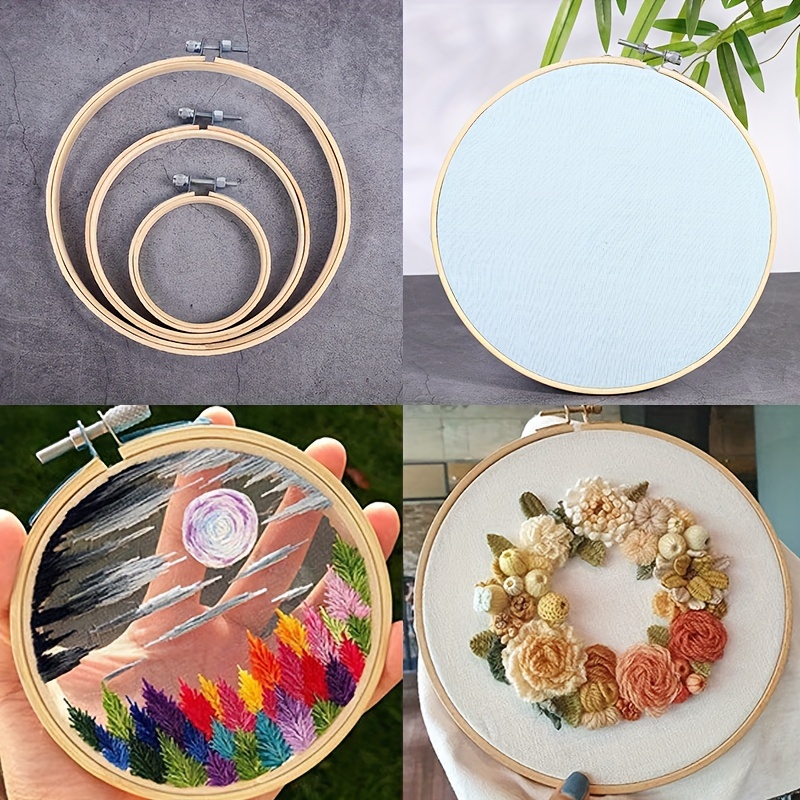 small embroidery hoop 12 inch Bamboo Round Adjustable Frame for