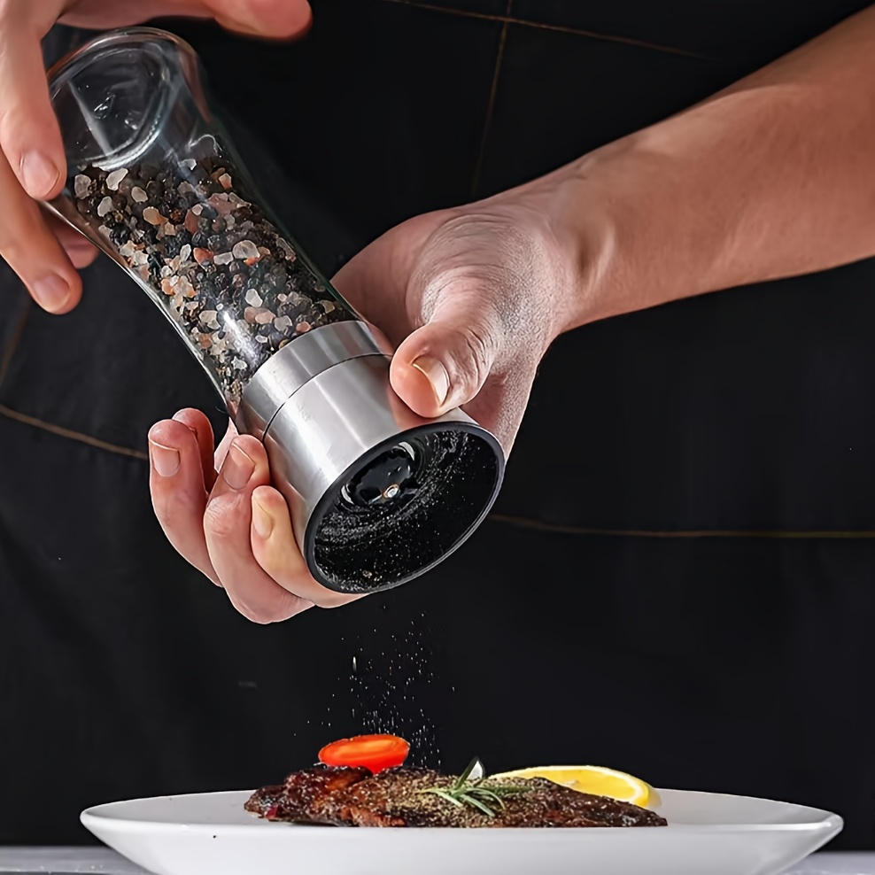 Salt And Pepper Grinder Set Adjustable Sea Salt Grinder - Temu