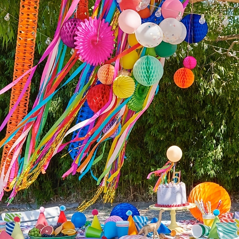 Birthday Decorations Rainbow Birthday Party Poms Decorations - Temu